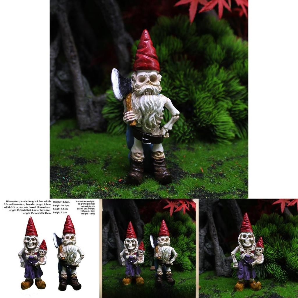 Halloween Skeleton Dwarf Resin Figurine For Micro Landscape Decor Collectors Edition