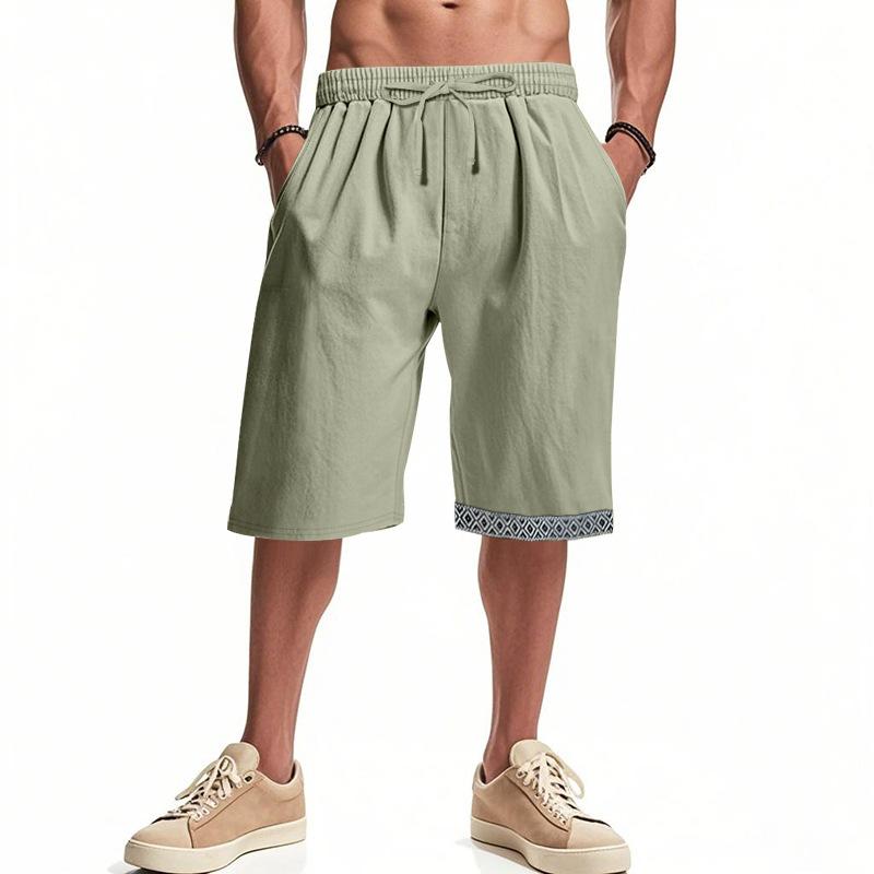 Summer Men's Linen Loose-Fit Breathable Beach Shorts