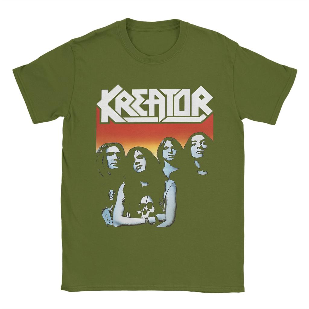 Kreator Band T-Shirt Beach  Cotton T-Shirts For Man Fashion Design Tee Shirt Short Sleeve Vintage Tees