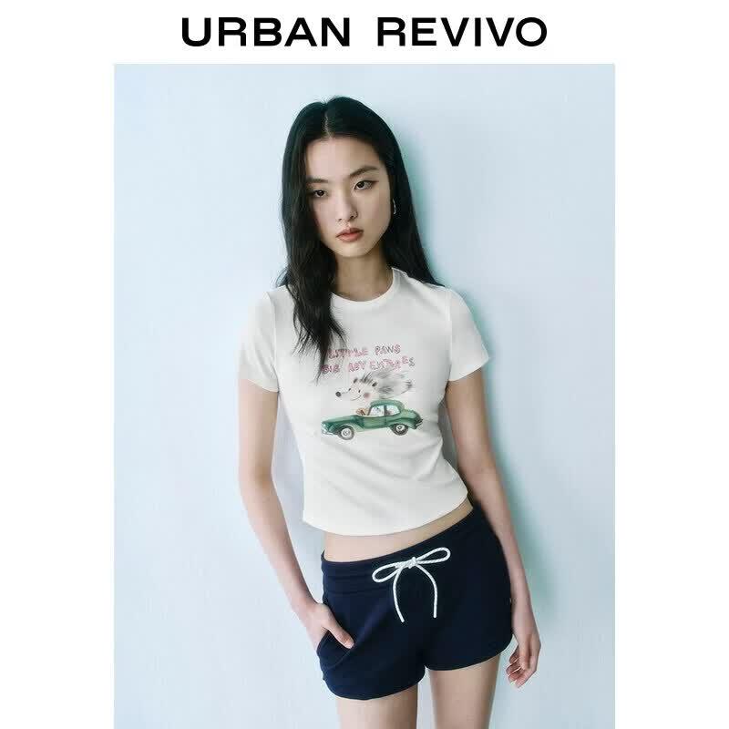 UR2026 Women s Urban Color-block Print Short Sleeve T-Shirt S