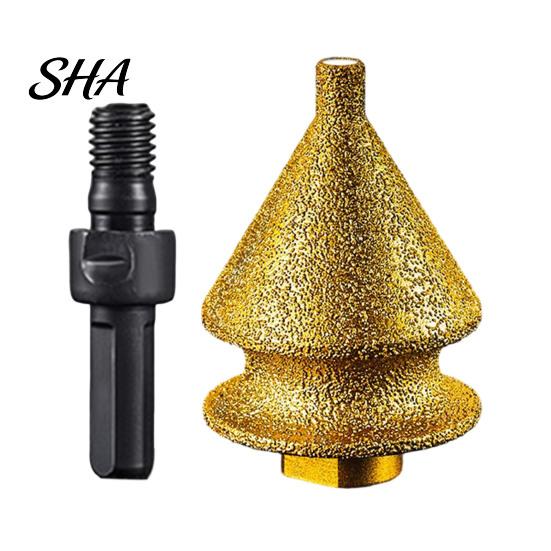 Chamfering Enlarging Polishing Drill Bit Diamond for Grinder, 4-in-1 Hole Saw, Beveling Grinding Head Opener Chamfering/Hole Enlarging/Polishing/Arc