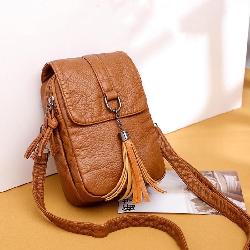 Summer Fashion Mini Women Messenger Bags Pu Leather Women Shoulder Bag Tassel Solid Clutches Ladies Tote Purse Crossbody Bags