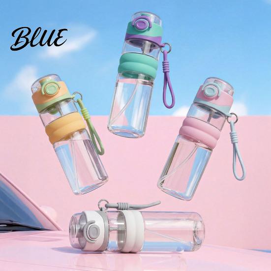 Leak Proof Sports Water Bottle Spray Bottle 750ml Dual-Use Mist And Drink Cup with Safety Outdoor Fitness Drinking Lock Leak-Proof Plastic