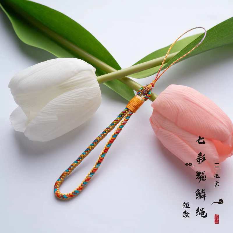 

Colorful Handmade Phone Strap Lanyard Short Finger Ring Cases For iPhone 15 CCD Camera Airpods Earphones Ins Korea New Classic Other