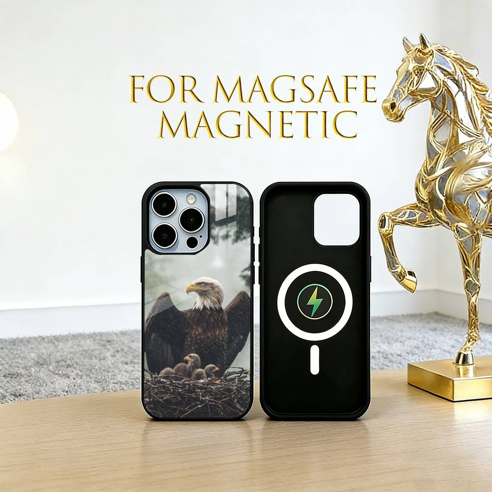 Eagle Phone Case For iPhone17,16,15,14,13,12,11 Plus,Pro Magnetic with Magsafe Wireless Charging