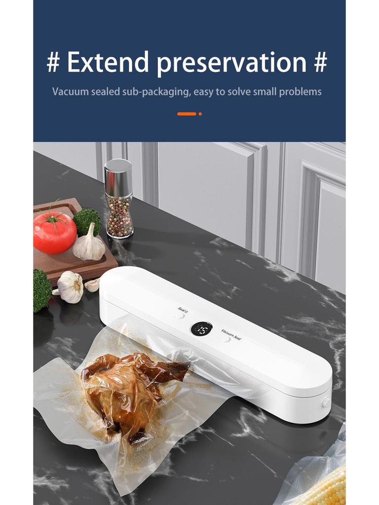 Compact Vacuum Sealer for Snacks: Automatic Sealing Machine for Household Packaging and Preservation