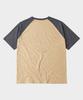 POLYGRAM Oversized Raglan Short Sleeve T-Shirt - Beige/Charcoal