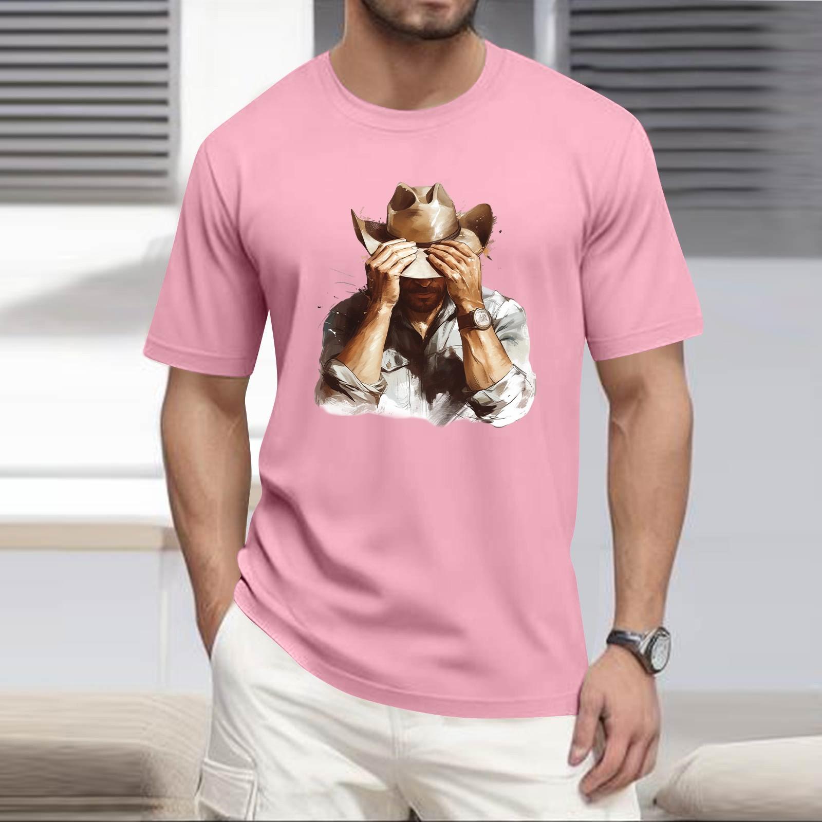 

Мужская рубашка с воротником-стойкой и коротким рукавом, свободная рубашка для отдыха и отдыха, мужская M розовый