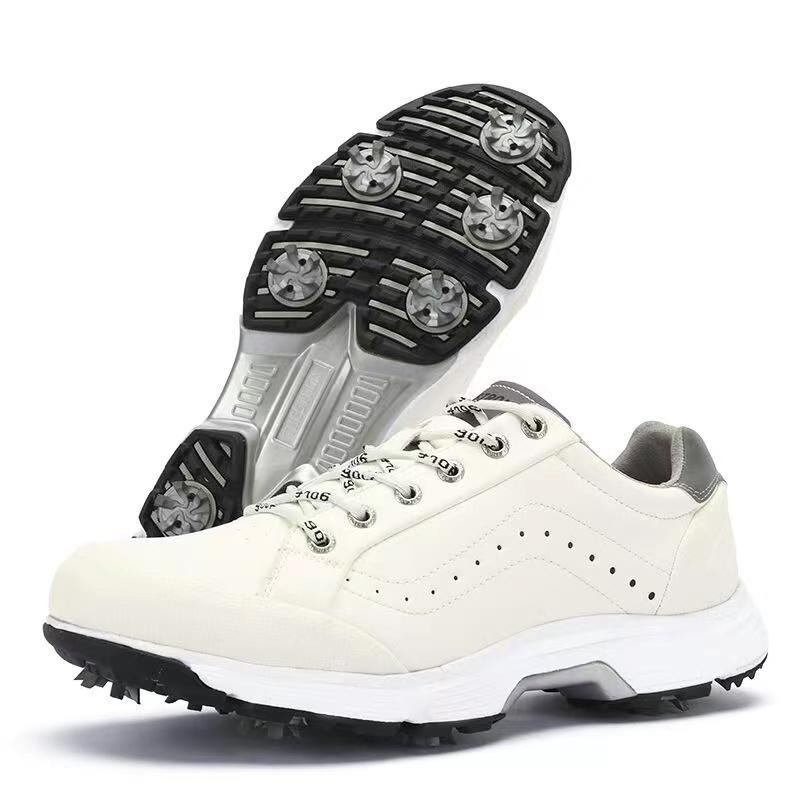 

Brand THESTRON Size US 7-15 Pro Golf Shoes For Men Women With Spike Breathable Anti-Slip Outdoor Golfer Sneakers 48 белый