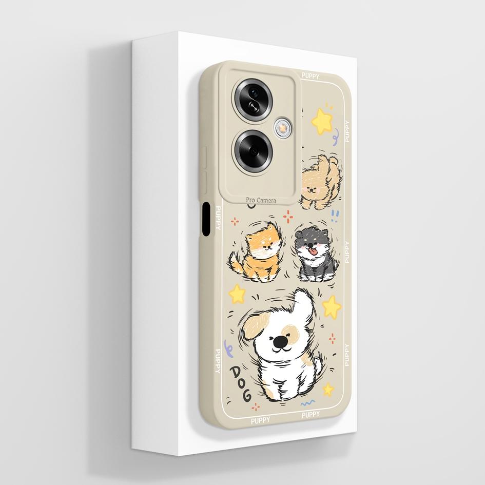 For OPPO A79 A77 A77s A78 A83 A91 A92 A93 A93s A94 A95 A96 4G 5G Phone Cases Lovely Panda Kitten Pattern Liquid Silicone Anti Slip Shell For OPPO Capa