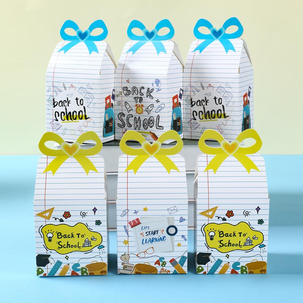 Cutie de bomboane pentru înapoi la școală, ghiozdane școlare, cutii pentru tratații, recuzită foto pentru petrecerea de prima zi de școală, pentru acasă, birou, clasă, favoruri de petrecere