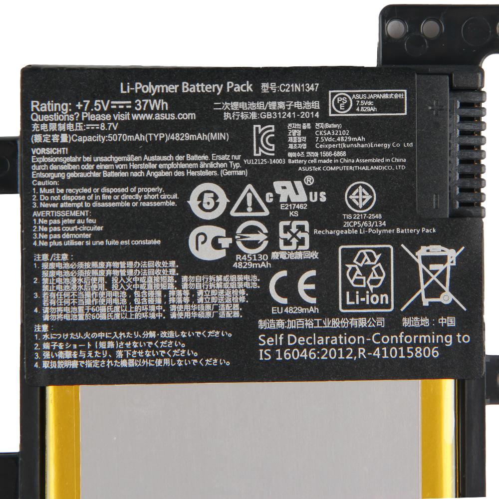 Replacement Battery For ASUS X555 X555LA X555LD X555LN W509L X554L FL5500L DX992L C21N1347 Genuine Battery 5070mAh