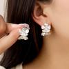 Light Luxury Small Fresh Flower Stud Earrings Silver Exquisite High-End Earrings Women'S Cold Wind Temperament Fashion Earrings
