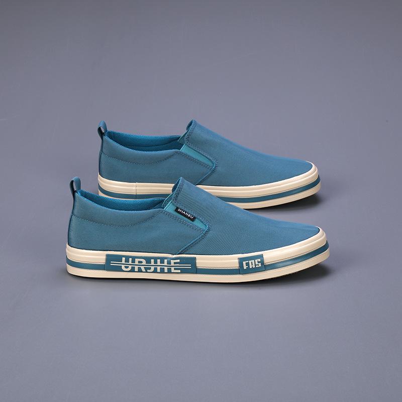 Summer Casual Men's Shoes Men's Canvas Overshoes Korean Trend One Pedal Shoes Joker Casual Flat Shoes.