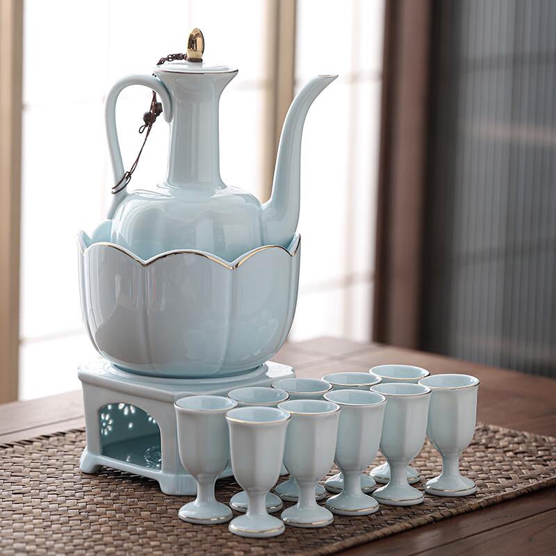 Traditional Ceramic Hot Sake Warmer Set