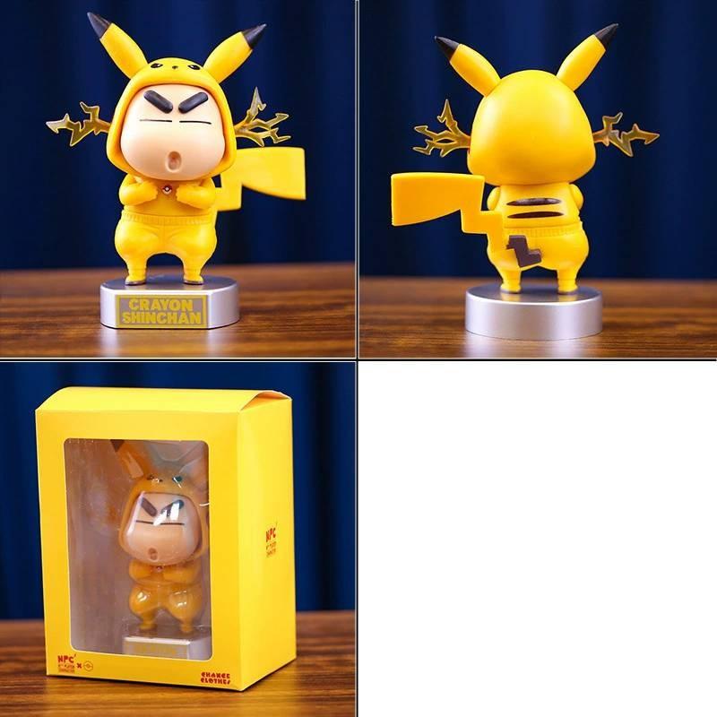 Crayon Shinchan Cos Garage Kit Pocket Monster Pikachu Toy Figurine Car Ornament