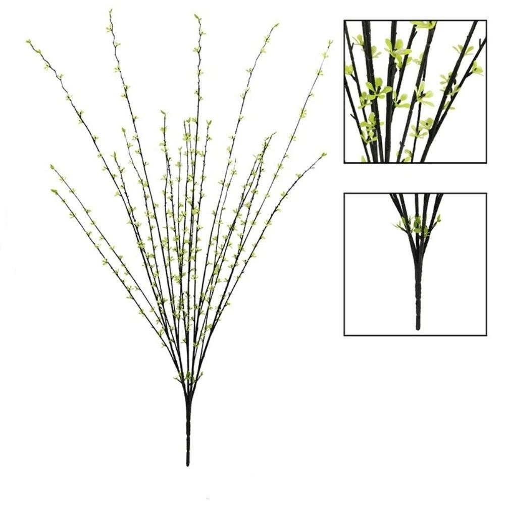 Real Touch Artificial Plum Branches Long Stems Simulation Green Plant  Hotel Decor