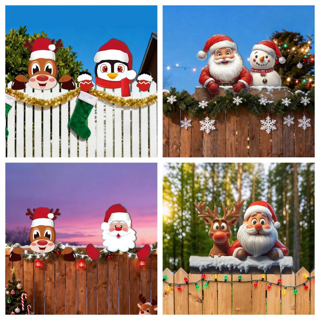 Christmas Garden Signboard, Wooden Courtyard Sign, Outdoor Winter Christmas Decoration, Family Front Door Decoration 2piece Set