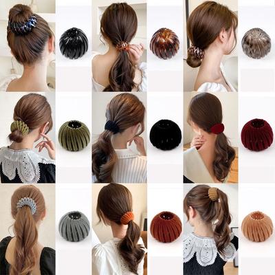 Disk Hair Bird Nest Hair Clip for Women Ponytail Buckle Velvet Hair Claw Fashion Girls Ball Head Hair Clamp