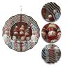 Outdoor Wind Chimes with Snowman Windmill 2D Hanging Kinetic Sculpture Metal Classic Style Wall Mounted Christmas Decor Gift