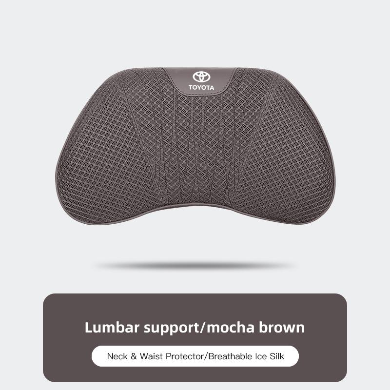 Hub Caps Ice Silk Fabric Car Headrest Lumbar Pillow Seat Cushion Accessories For Toyota Corolla Yaris Aygo Camry Auris Avensis P
