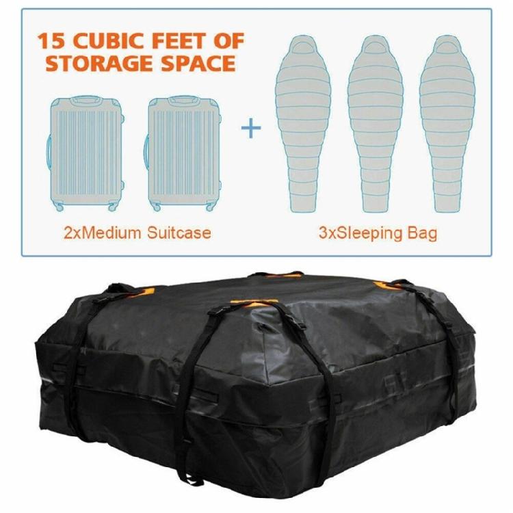 Heavy Duty Car Roof Organizer Bag Waterproof Oxford Storage Cube Bag with Strong Strap For Long Distance Travel Outdoor