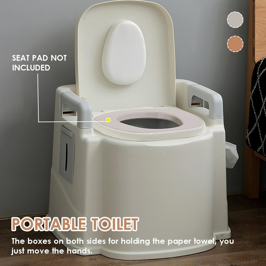 2 Colors Portable Toilet Seat Old Pregnant Woman Home Bath Indoor Potty Commode 23 X 22 X 20Inch