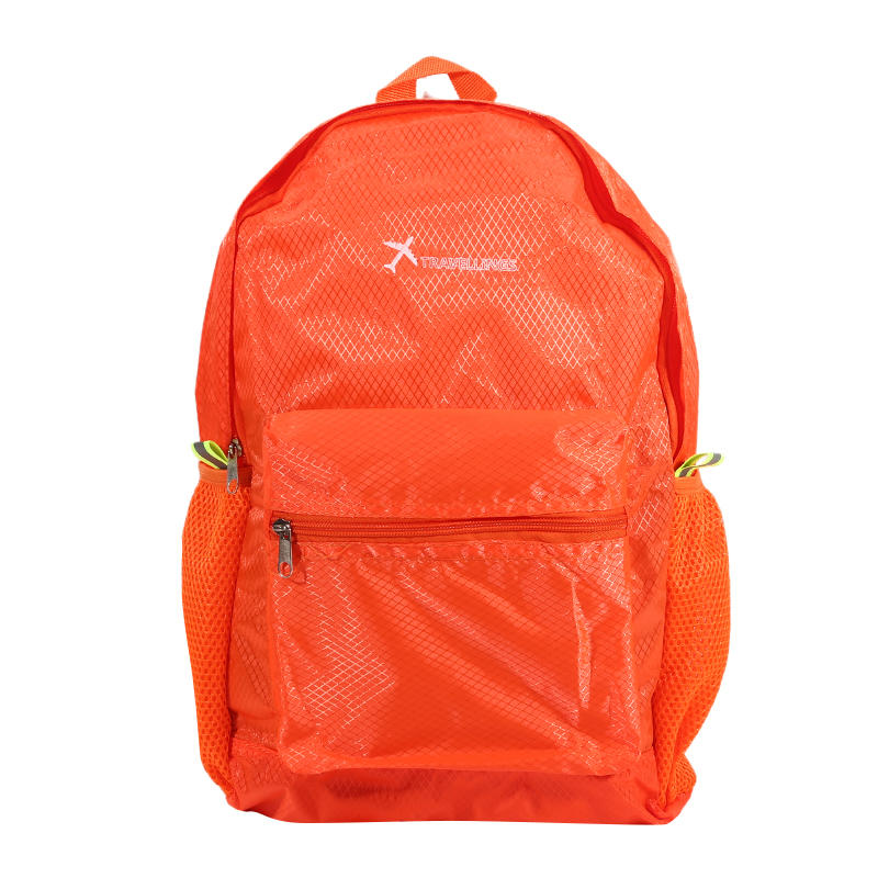 

Foldable Travel Backpack Women Men Large Capacity Solid Color Outdoor Hiking Cycling Backpacks Lightweight Sports Bag оранжевый