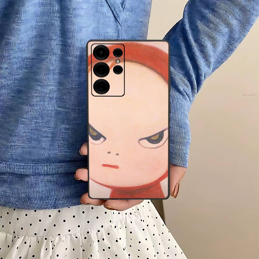 Contemporary Art Yoshitomo Nara Phone Case For Samsung S 24 Fe 25 Ultra Plus 20 Lite 21 30 22 23 24 22 Ultra 5G Fundas