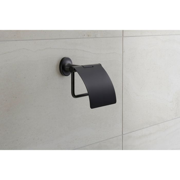Duravit Starck T Dévidoir de papier wc avec couvercle Noir Mat 125x83x131 mm - 0099404600
