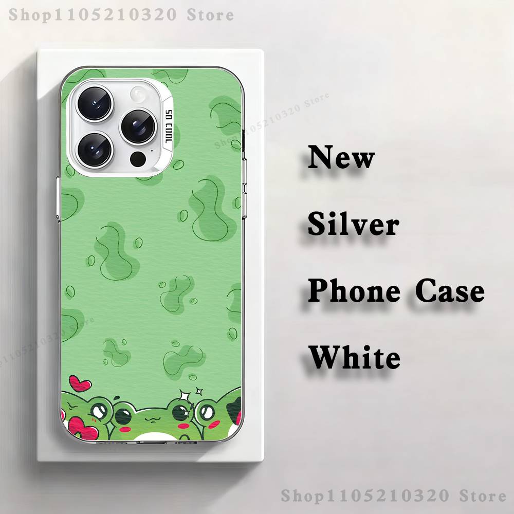 

Frog Strawberry Cartoon Phone Case For iPhone 17,16,15,14,13,12,11,Pro,XS,Max,Plus,Mini,SE4,E white Matte Shockproof Cover iPhone17promax
