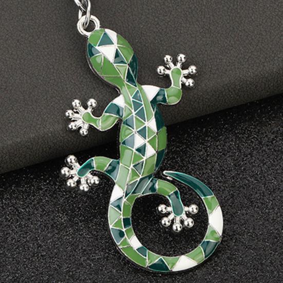 Keychain Pendant Geometric Pattern Imitation Gecko Design Zinc Alloy Key Chain Electroplated Design Key Holder Backpack Car Accessory