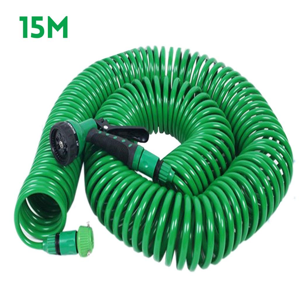 7.5M/15M/30M Garden Water Hose Retractable Coil Magic Flexible Car Cleaning Spring Pipe Plastic Hose Plant Watering With Spray Guns ABS+EVA