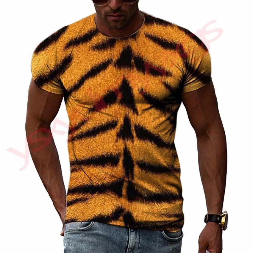 Pánské tričko 3D potisk leopardího vzoru Krátký rukáv Top Streetové ležérní tričko Streetwear Oversized tričko Pánské oblečení
