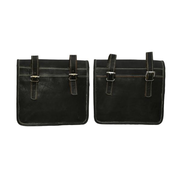 Handmade Goat Leather Motorcycle Saddlebags by Parrys Leather World, Vintage Panniers Set of 2, Durable Rider Storage