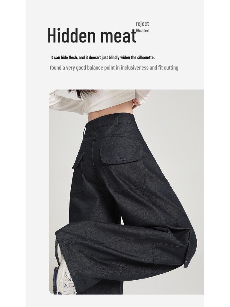 Women's 2025 Autumn Retro Wide-Leg Cargo Pants