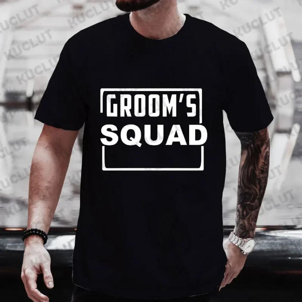 Groom's Squad Trauzeuge T-Shirt Team Bräutigam T-Shirts Männliche Freunde Junggesellenabschied Junggesellenabschied T-Shirt Hochzeitsgrafik EVG Oberteile