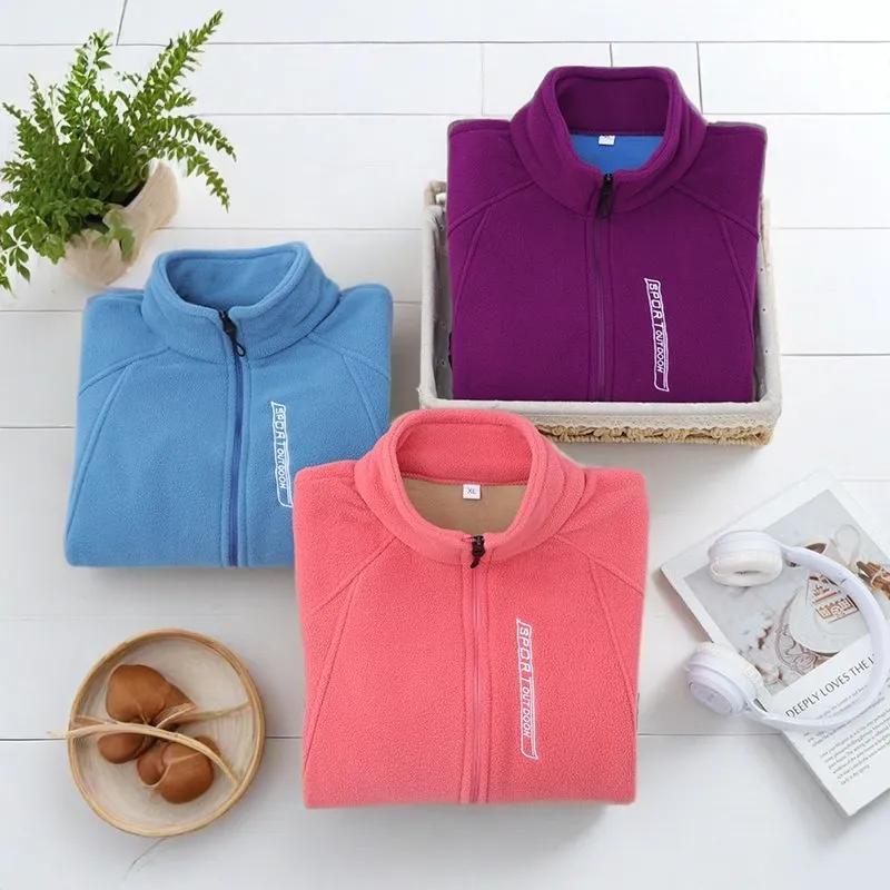 Herbst- und Winter-Polarfleecejacke Damen Dick Lässig Locker Pullover Stehkragen Kurz Fleece Warmes Oberteil