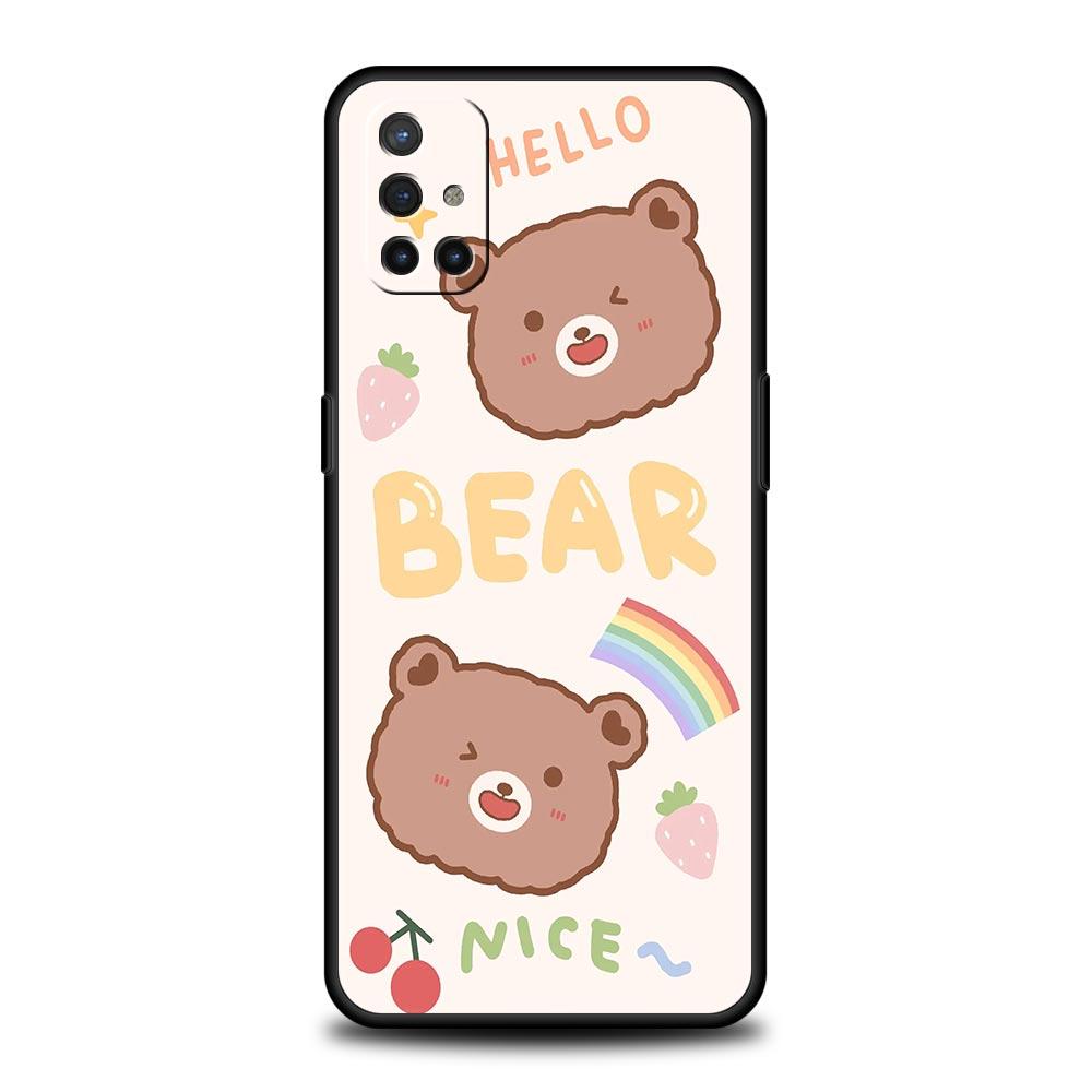 Phone Case For OnePlus 12 11 10 9 Pro 9T 12R 10R 9R 9RT 10T 8T 8 7 6T 7T Nord 2T CE 2 5G N200 N10 N100 Soft Cover Cute BEAR