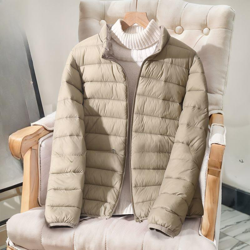 

Женская легкая стеганая куртка на осень и зиму, легкая подкладка, воротник-стойка, женская подкладка, легкая стеганая куртка приталенного силуэта, теплая куртка 180 хаки