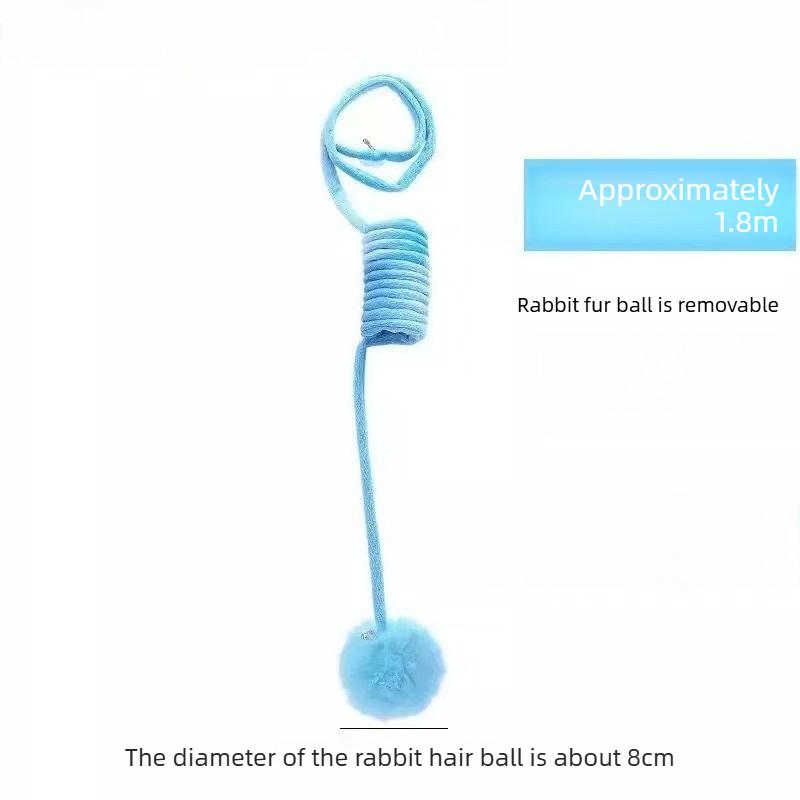 Cat Play Toy Cats Interactive Spring Toy Intelligence Games for Cat Retractable Elastic Rope Teasing Cat Stick Hanging Pet Toy