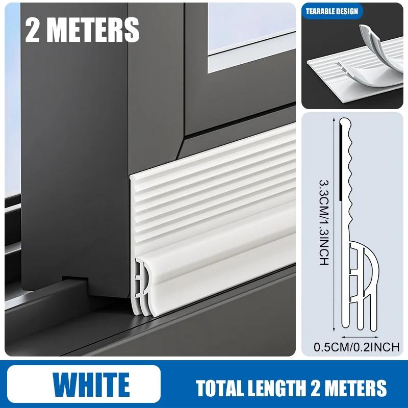 2/4M Självhäftande Fönster Dörrtätningslist Vindtät Ljudisolerad Dammtät för Skjutglasdörrar Fönster Isolering Enkel Installation