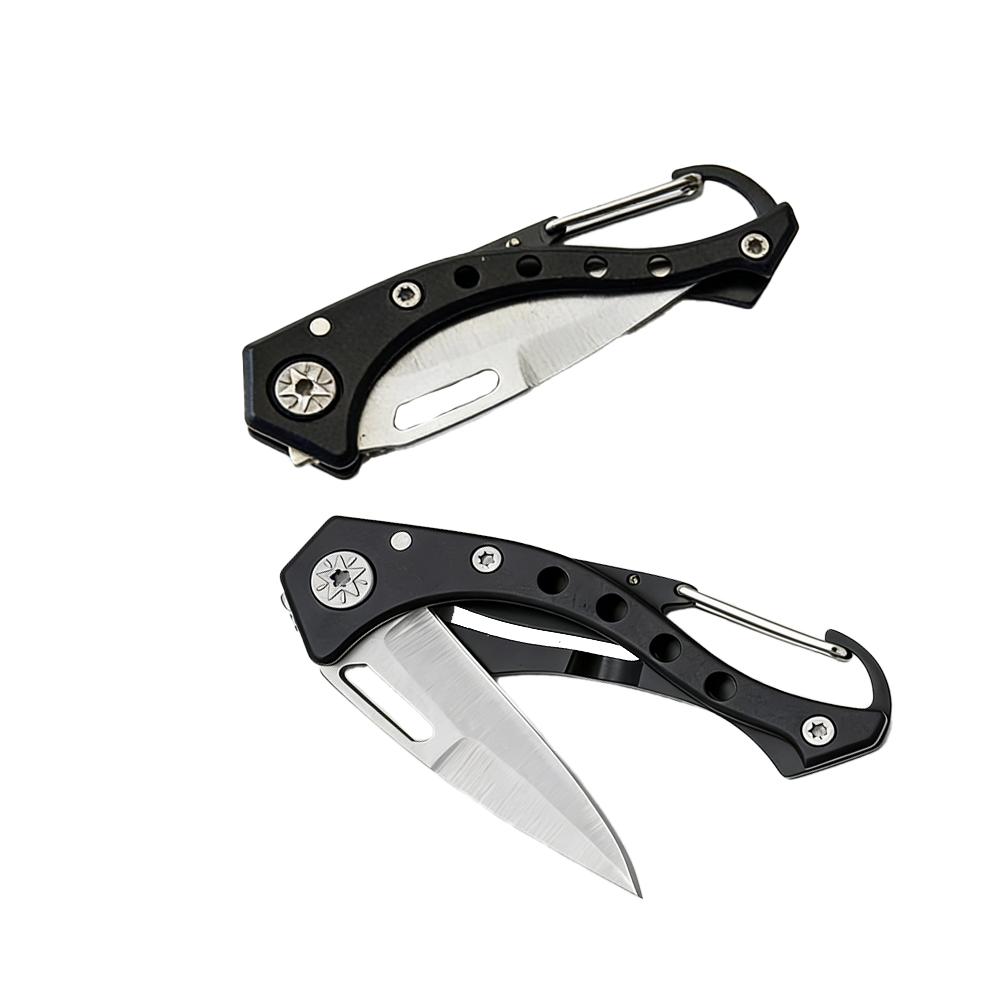 Stainless Steel Portable Aluminum Handle Keychain Key Ring EDC Fruit Knife Folding Knife Camping Outdoor Tools