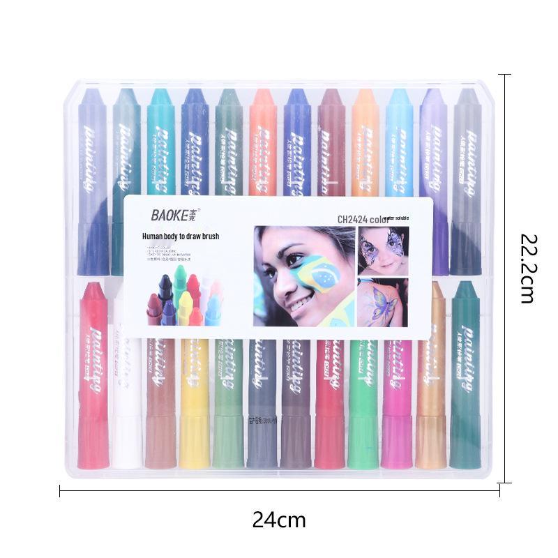 BaoKe Washable Water-Soluble Body & Face Painting Crayons for Kids