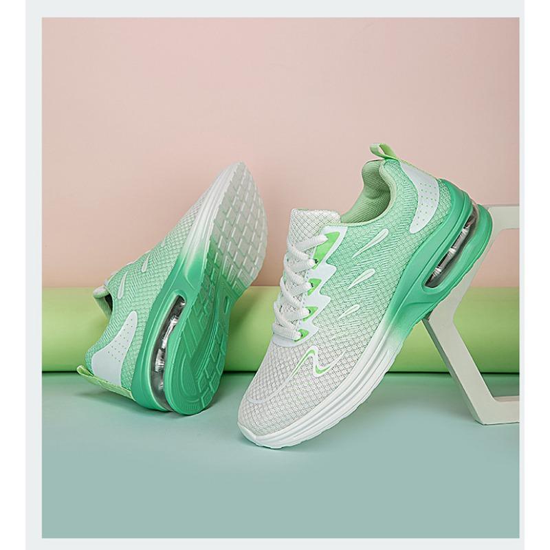 Women's Gradient Air Cushion Sneakers - Breathable Mesh Athletic Running Shoes with Shock-Absorbing Sole