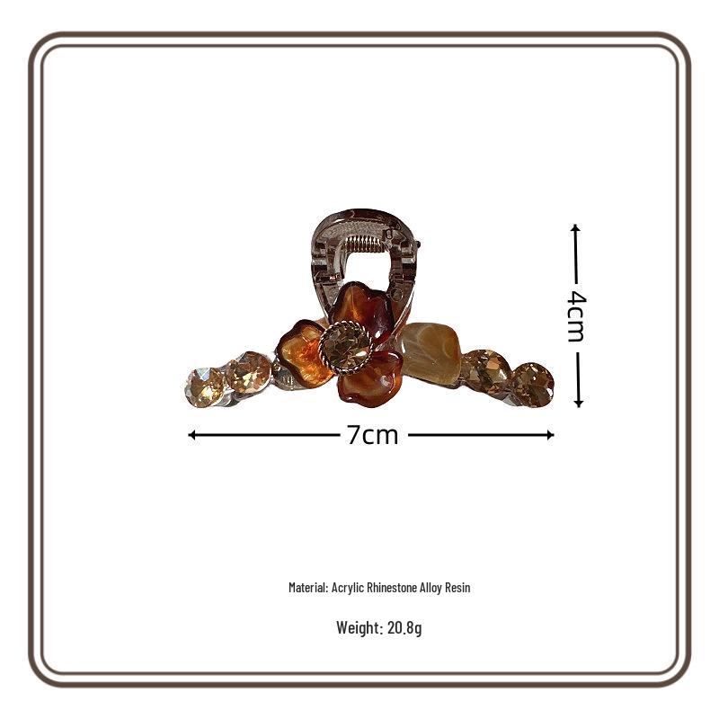 Korean Luxury Style Elegant Flower Diamond Acrylic Hairpin