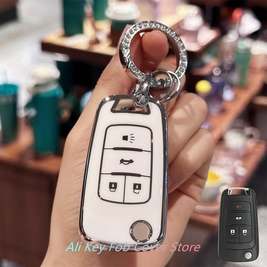 AABHM1 Key Fob Cover Keychain Lanyard for Chevrolet 2010-2019 Impala Camaro Cruze Equinox Malibu Sonic 4 Buttons