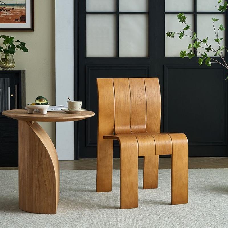 Wooden Dining Chair Nordic Modern Living Room Chair Aesthetic Decorative Backrest Chairs Luxury Single Person Interior Chairs