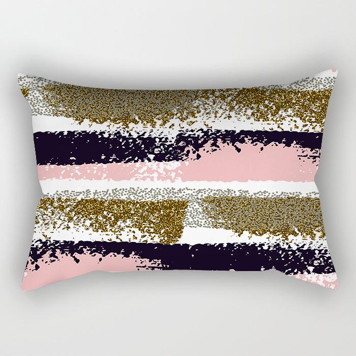 Nordisch Abstrakt Bunt Linien Geometrisch Langer Kissenbezug Zuhause Sofa Kissen Auto Büro Lendenkissen