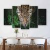 5 Panels Leopard Grass Posters Wall Art Picture for Living Room Animal Canvas Painting Home Decoration Landscape Prints No Frame